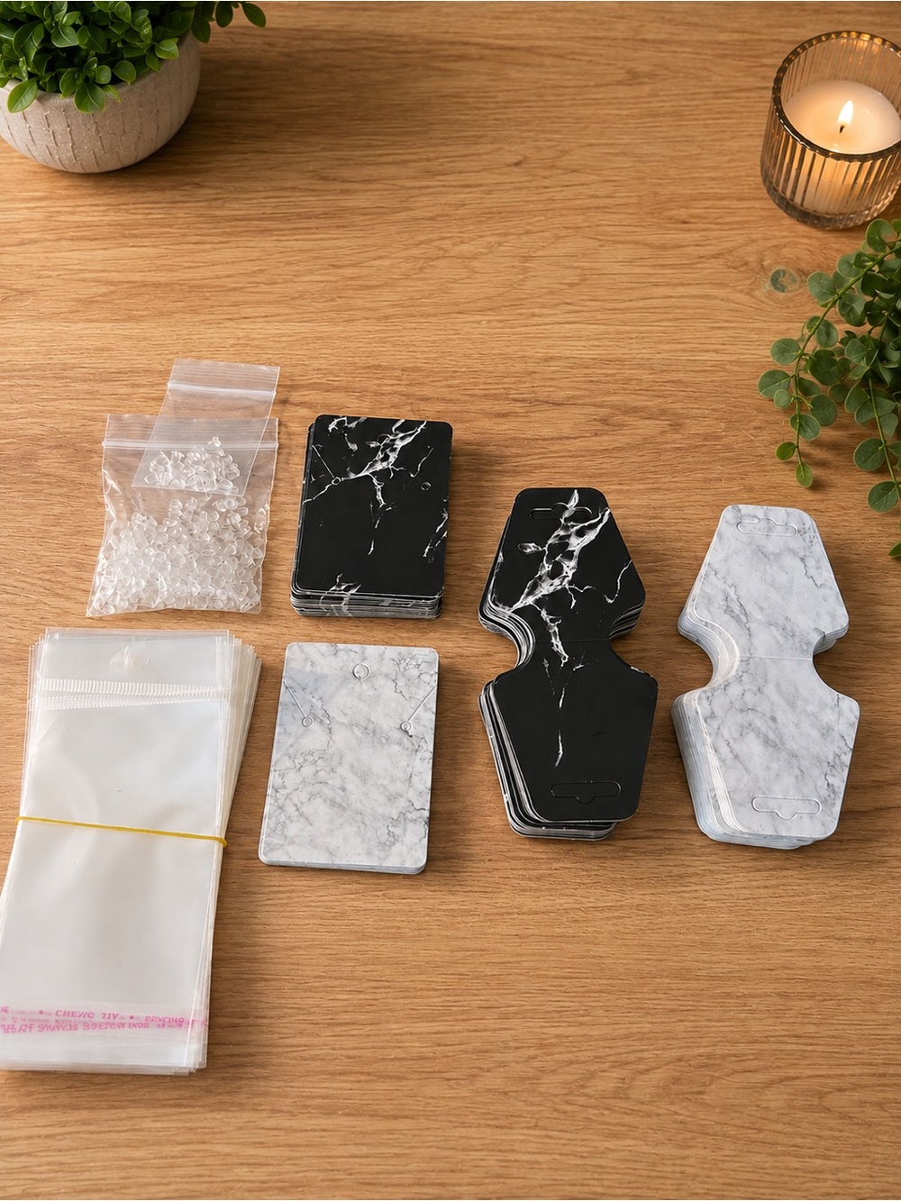 Marble Pattern Jewelry Display Card Set